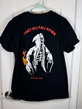 Men’s Black Know Bad Daze Graphic Tee - Skeleton Flame Men’s Large